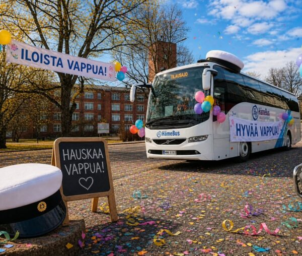 Hauskaa Vappua kaikille tasapuolisesti! 🥳🎈
Terveisin: HämeBusin väki

Kuva luotu tekoälyllä.